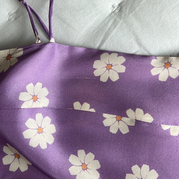 Realisation Par Medium Christy Silk Mini Dress in Purple Daisy Floral - Picture 13 of 14